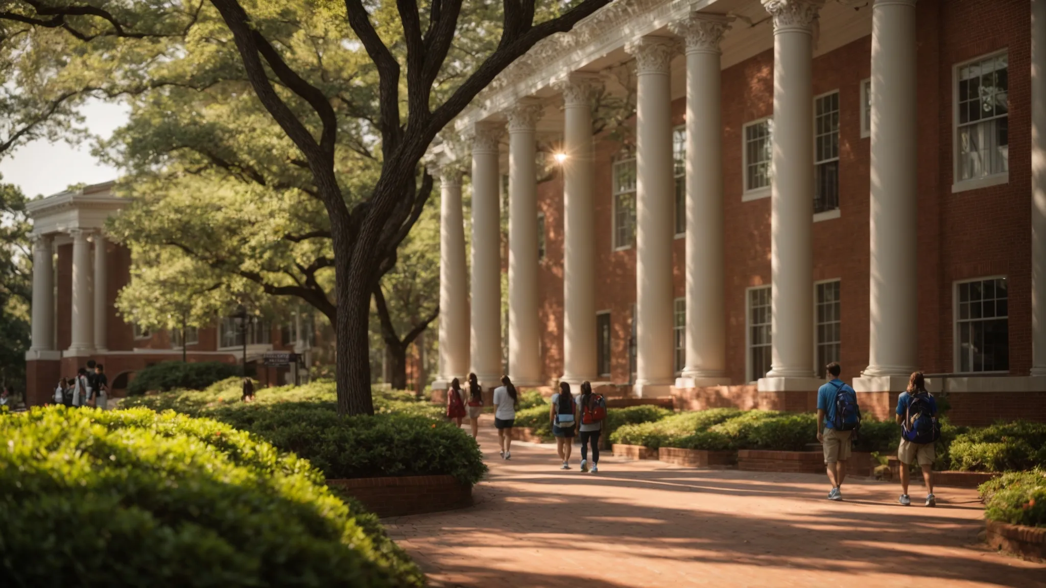 a picturesque view of east carolina university’s vibrant campus, showcasing students engaging in discussions about budgeting and financial aid against a backdrop of lush greenery and historic architecture, bathed in soft afternoon light.